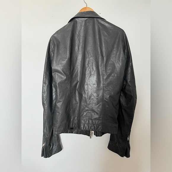 Rick Owens mens leather jacket - Picture 2 of 4